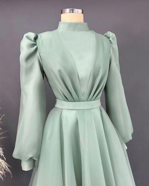 Evening Dress Hijab Evening Dress Models Turquoise, Green & Blue Color Evening Dress İslamic Evening Dresses Engagement Dress