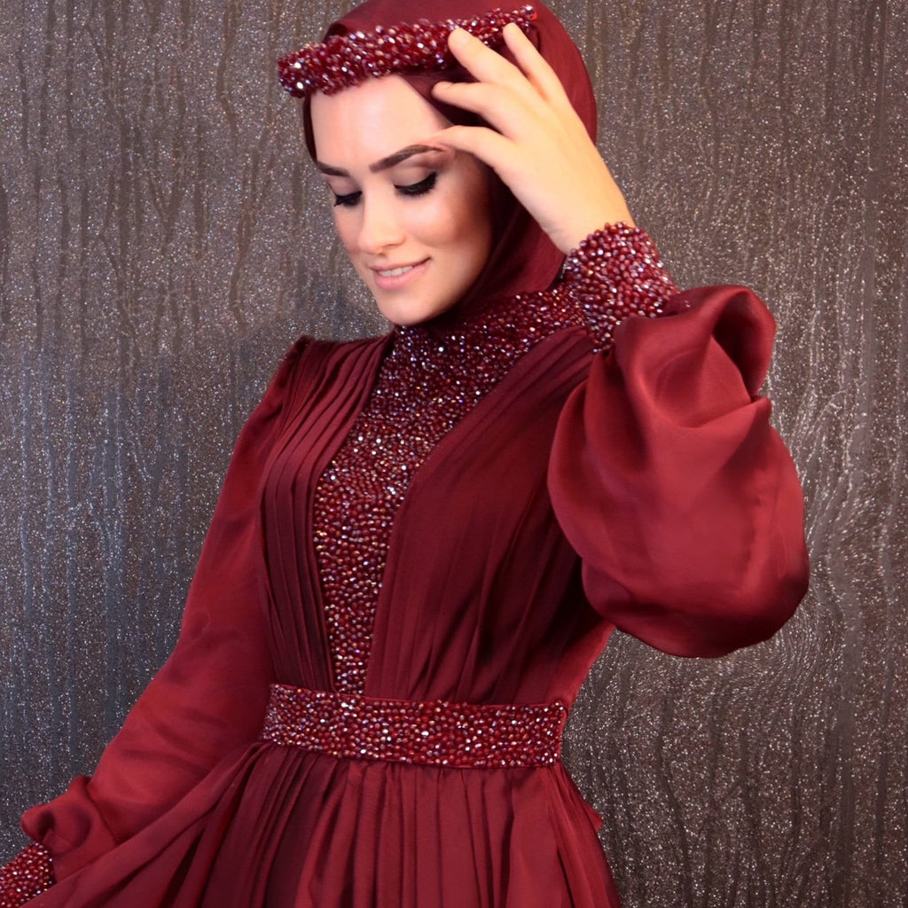 Sparkling Evening Dress Hijab Evening Dress Models Rainbow Color Evening Dress İslamic Evening Dresses Engagement Dress