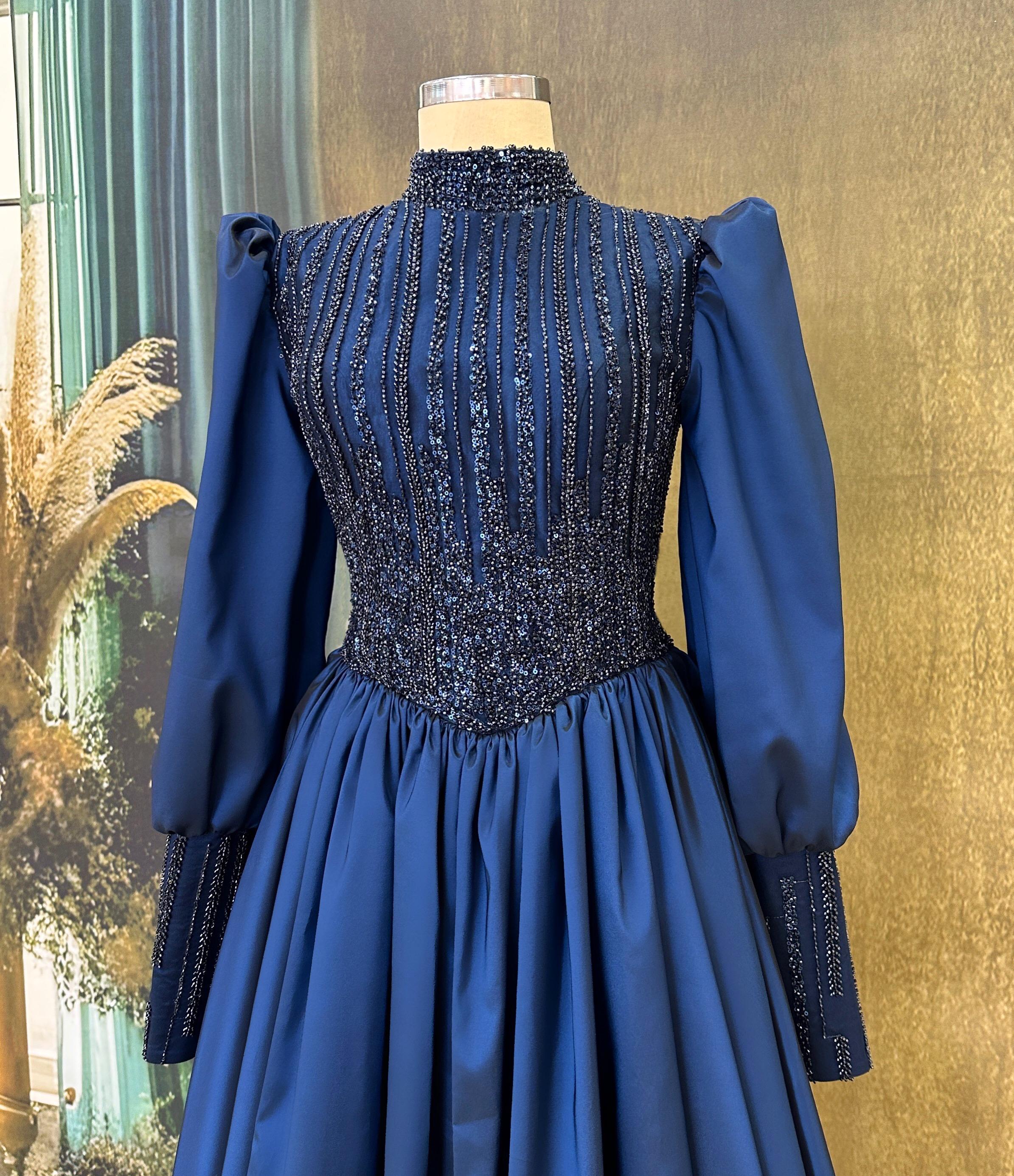 Sparkling Blue & Gold Evening Dress Models Rainbow Color - Engagement, Wedding Dress