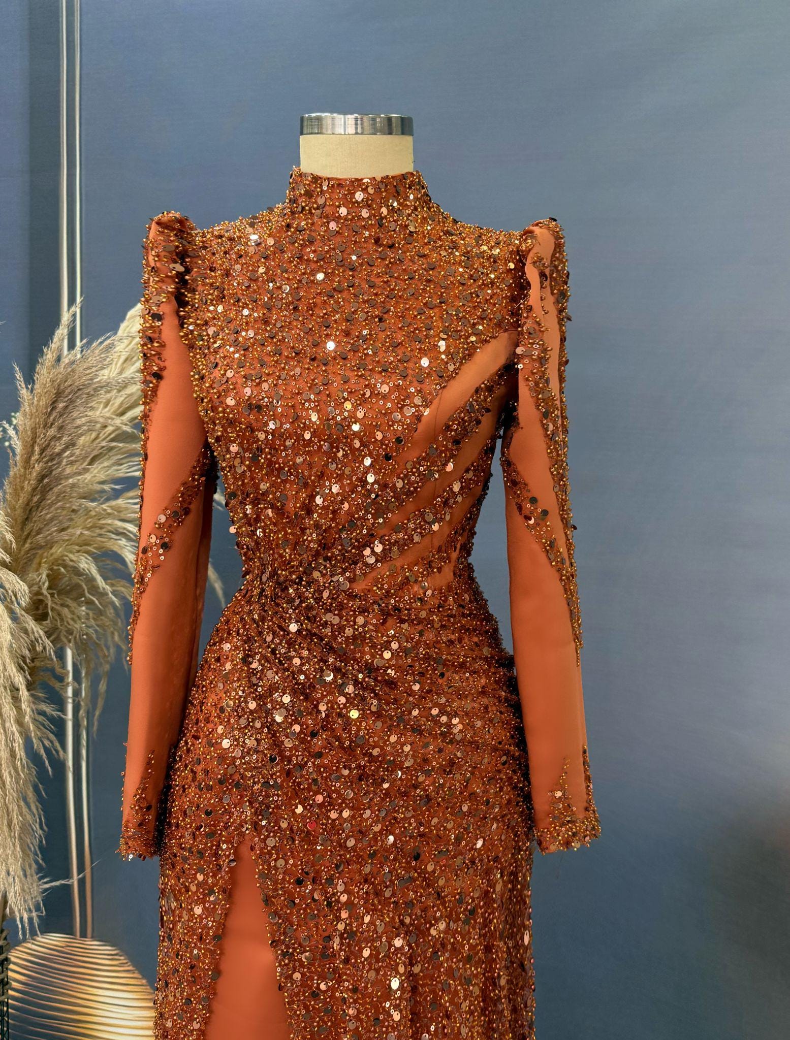 Handmade Pink İslamic Bridal Gown Dress for Wedding Engagement Henna Night İslamic Dress Hijab Dress Night İslamic Dress EU Size 37