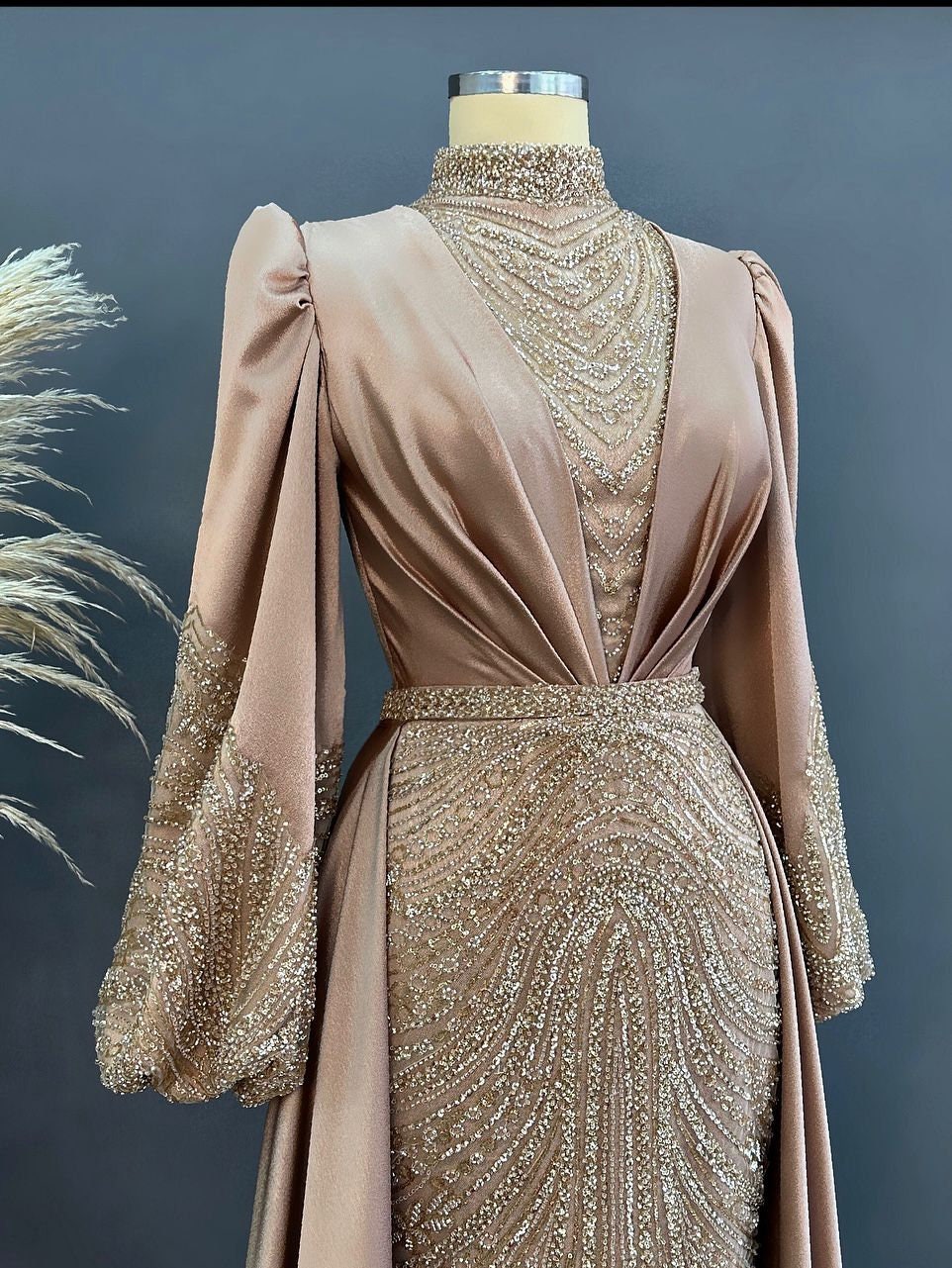 Sparkling Evening Dress Hijab Evening Dress Models Gold, Purple, Green, White Color Evening Dress İslamic Evening Dresses Engagement Dress