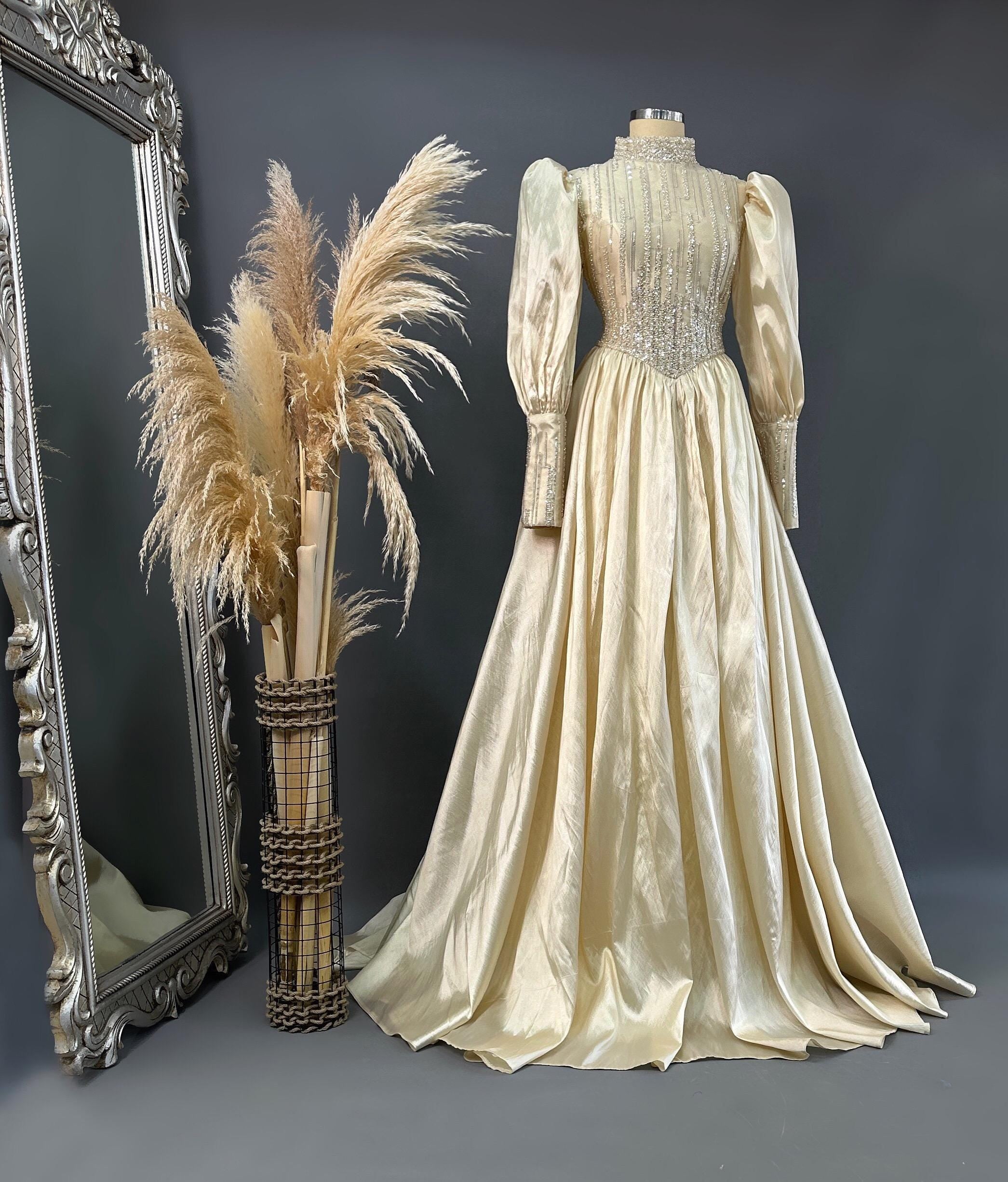 Sparkling Blue & Gold Evening Dress Models Rainbow Color - Engagement, Wedding Dress