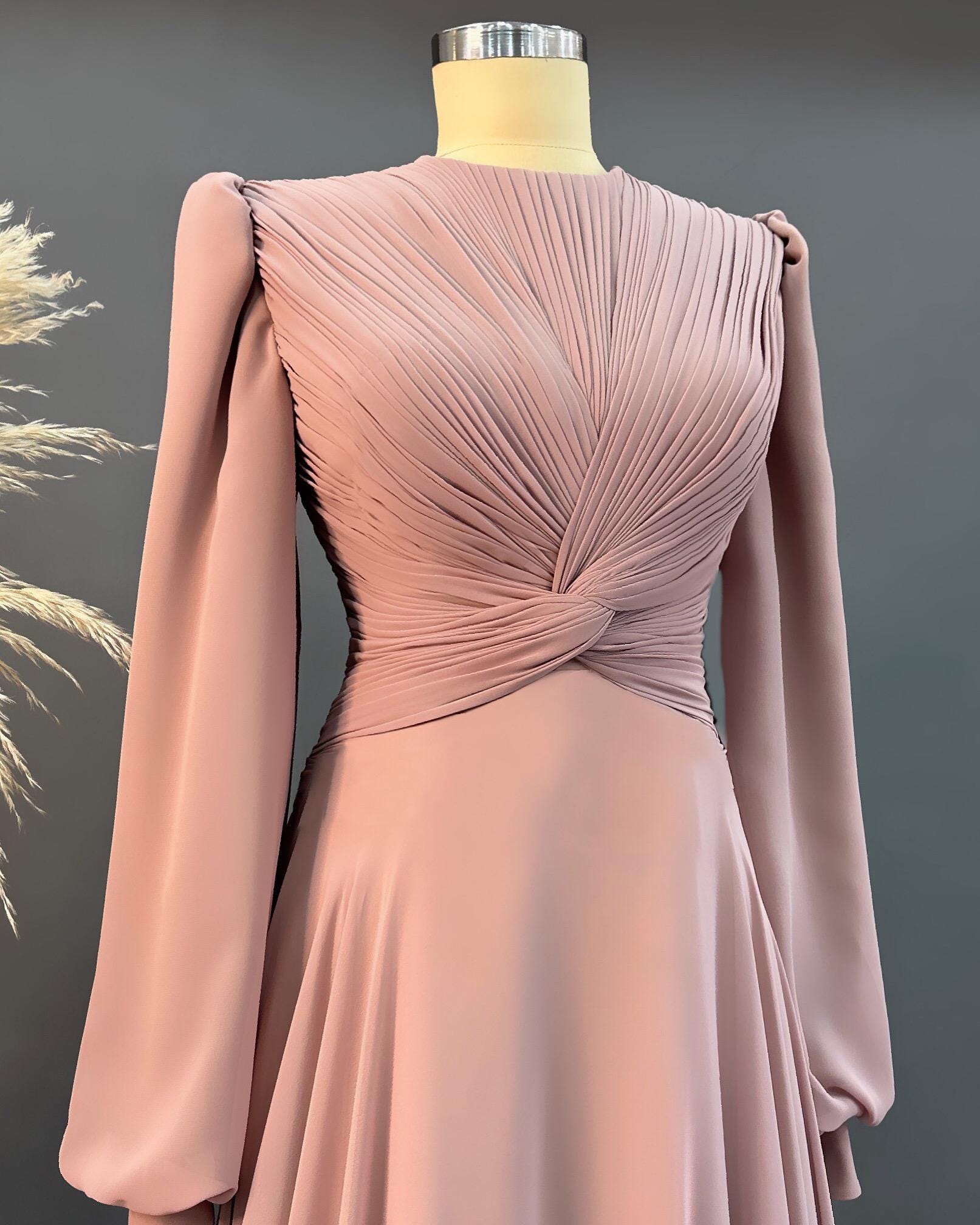 Handmade Bridal Gown Dress for Wedding Engagement Henna Night İslamic Dress Hijab Dress Blue Night Blue Dark Blue İslamic Dress EU Size 38