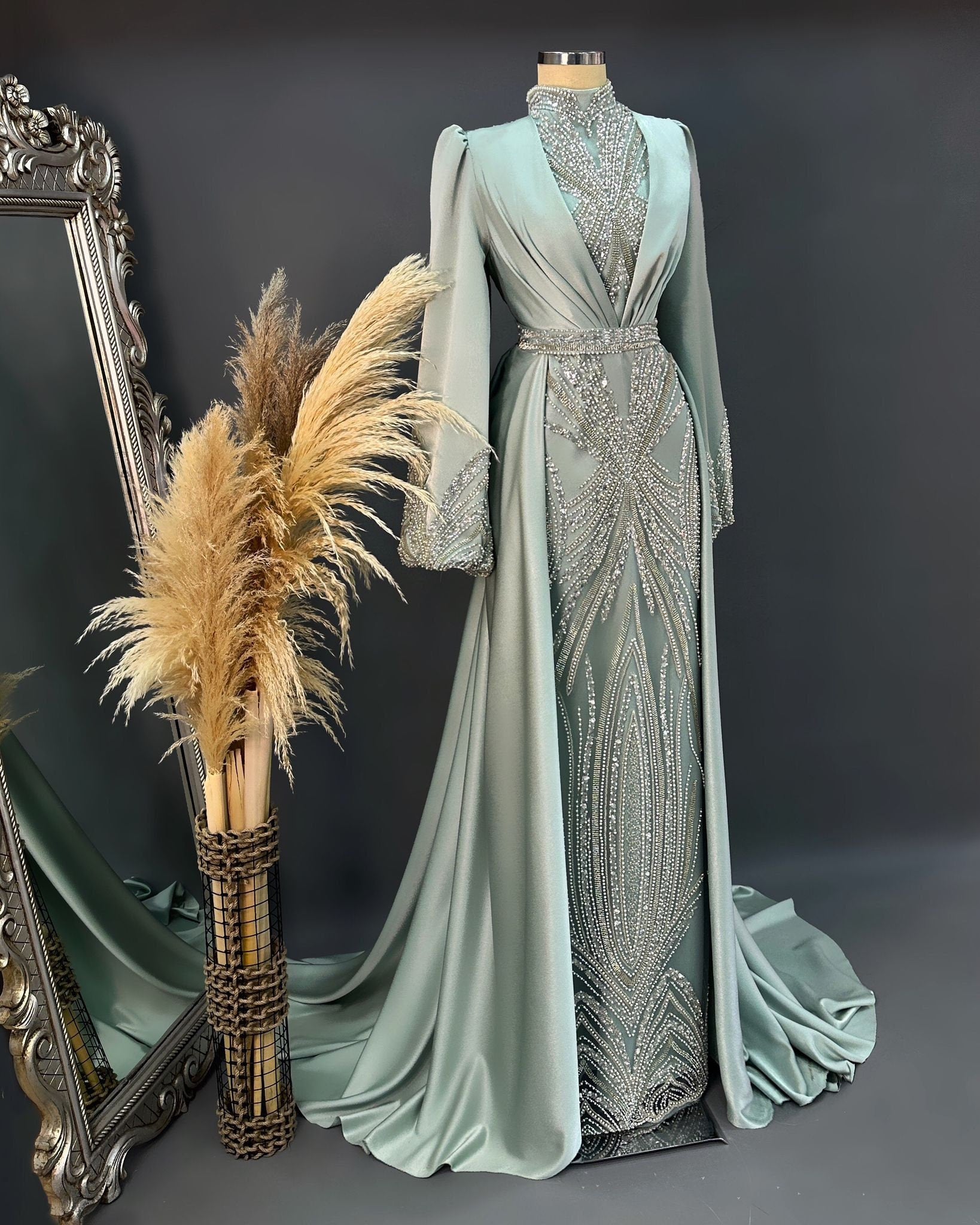 Sparkling Evening Dress Hijab Evening Dress Models Gold, Purple, Green, White Color Evening Dress İslamic Evening Dresses Engagement Dress