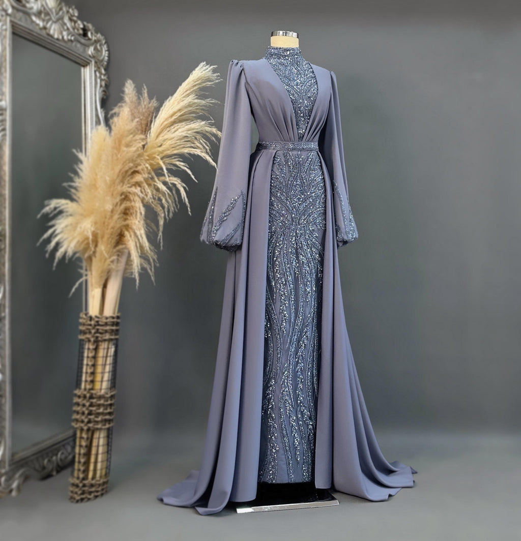 Sparkling Evening Dress Hijab Evening Dress Models Gold, Purple, Green, White Color Evening Dress İslamic Evening Dresses Engagement Dress