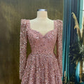 Sparkling Powder Pink Evening Dress Models Rainbow Color Evening Dress Evening Dresses Engagement, Wedding Dress