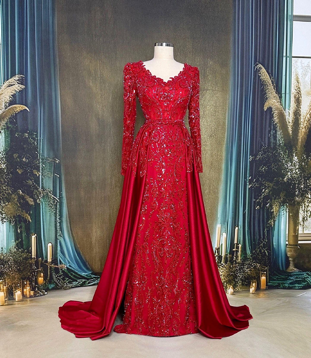 Sparkling Red shining Evening Dress Models Rainbow Color Evening Dress Evening Dresses Engagement, Wedding Dress