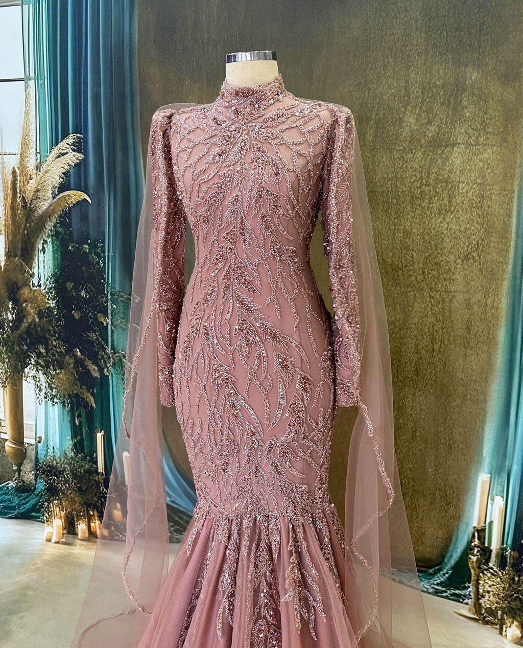 More Colors - blue and pink Sparkling Evening Dress Hijab Evening Dress Models Gray, Night Blue Color  İslamic Dresses Engagement Dress