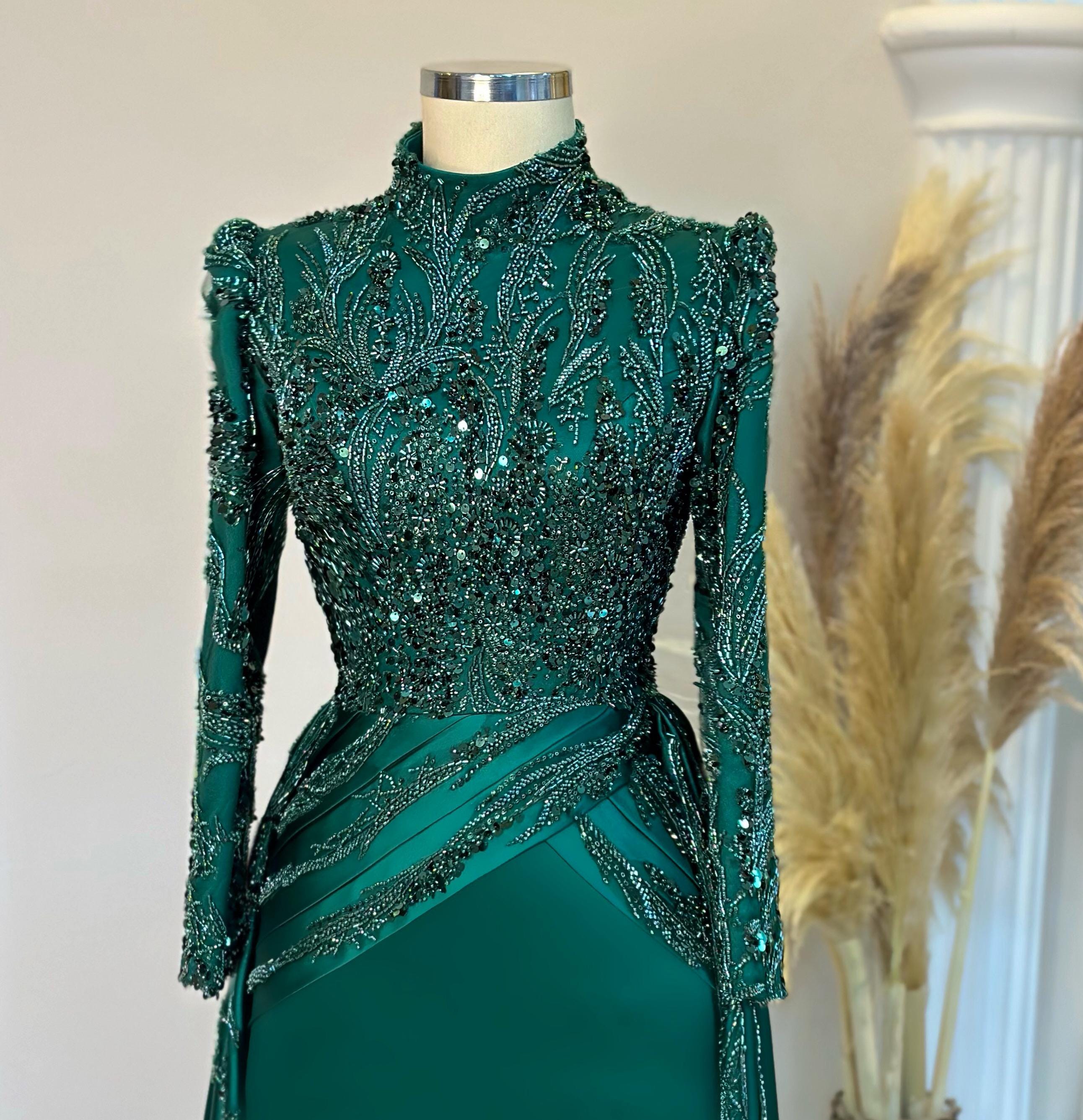 Sparkling Evening Dress Hijab Evening Dress Models Pink Color Evening Dress İslamis Engagement Dress Length 182cm, Waist 80cm, Chest 93cm