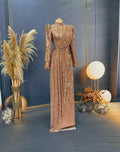 Sparkling Evening Dress Hijab Evening Dress Models Red Color Evening Dress İslamic Evening Dresses Engagement Dress