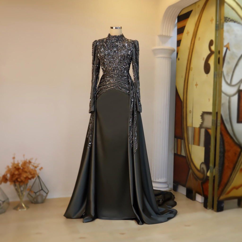 Sparkling Evening Dress Hijab Evening Dress Models Pink Color Evening Dress İslamis Engagement Dress Length 182cm, Waist 80cm, Chest 93cm