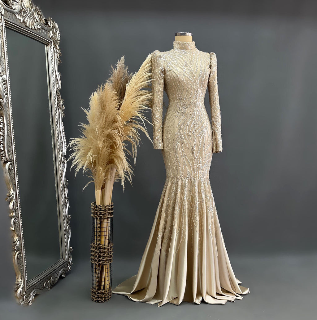 Handmade Bridal Gown Dress for Wedding Engagement Night Dress Dress Blue Night EU Size 36