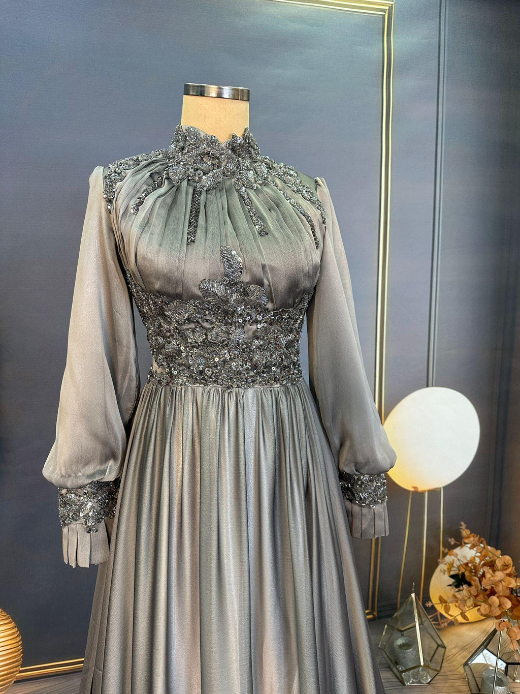 Handmade Bridal Gown Dress for Wedding Engagement Henna Night İslamic Dress Hijab Dress Night İslamic Dress EU Size 38