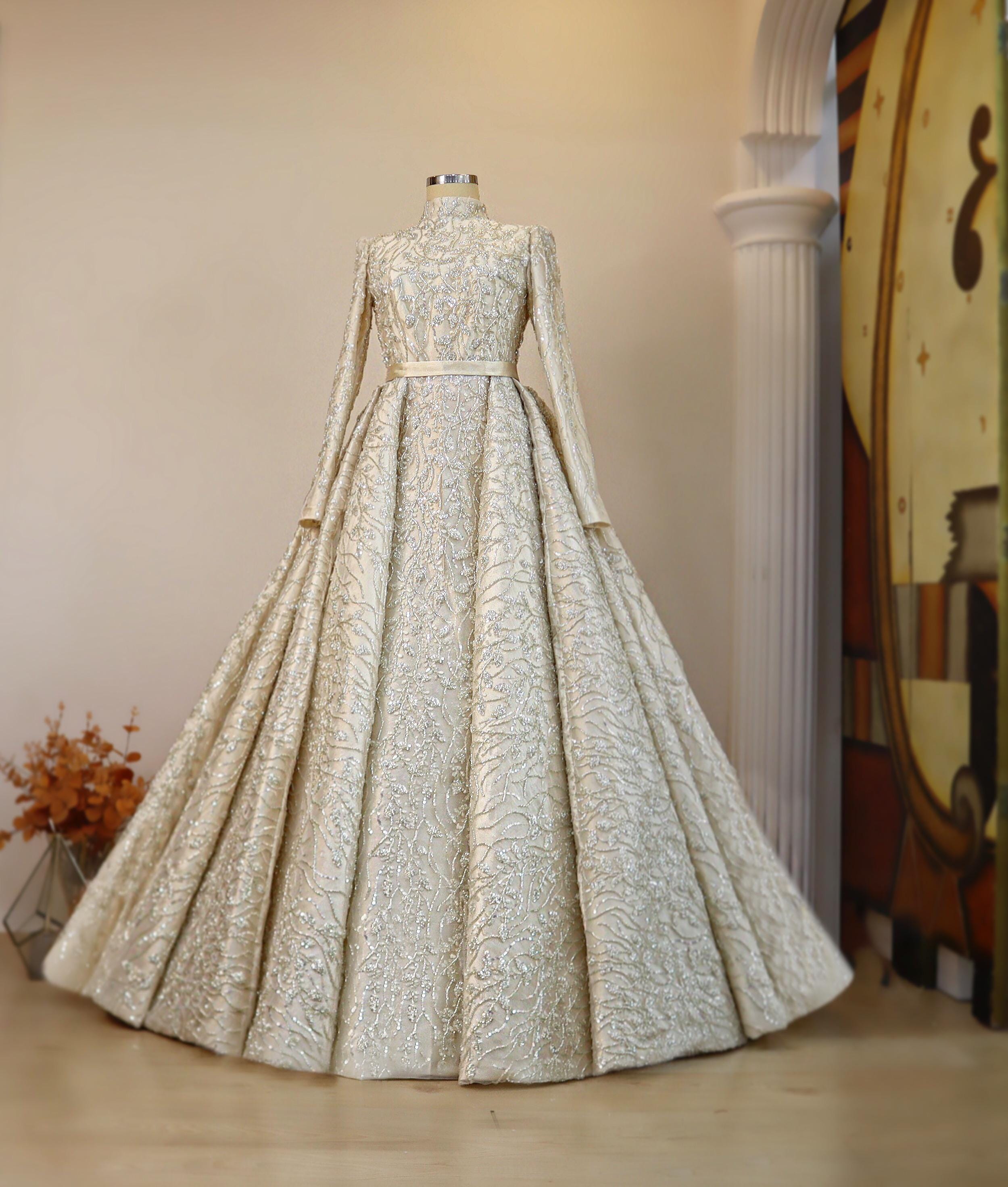 Handmade Bridal Gown Dress for Wedding Engagement Henna Night Dress Red Night Red Dress