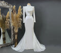 Sparkling Evening Dress Hijab Evening Dress Models White Color Evening Dress İslamic Evening Dresses Engagement Dress