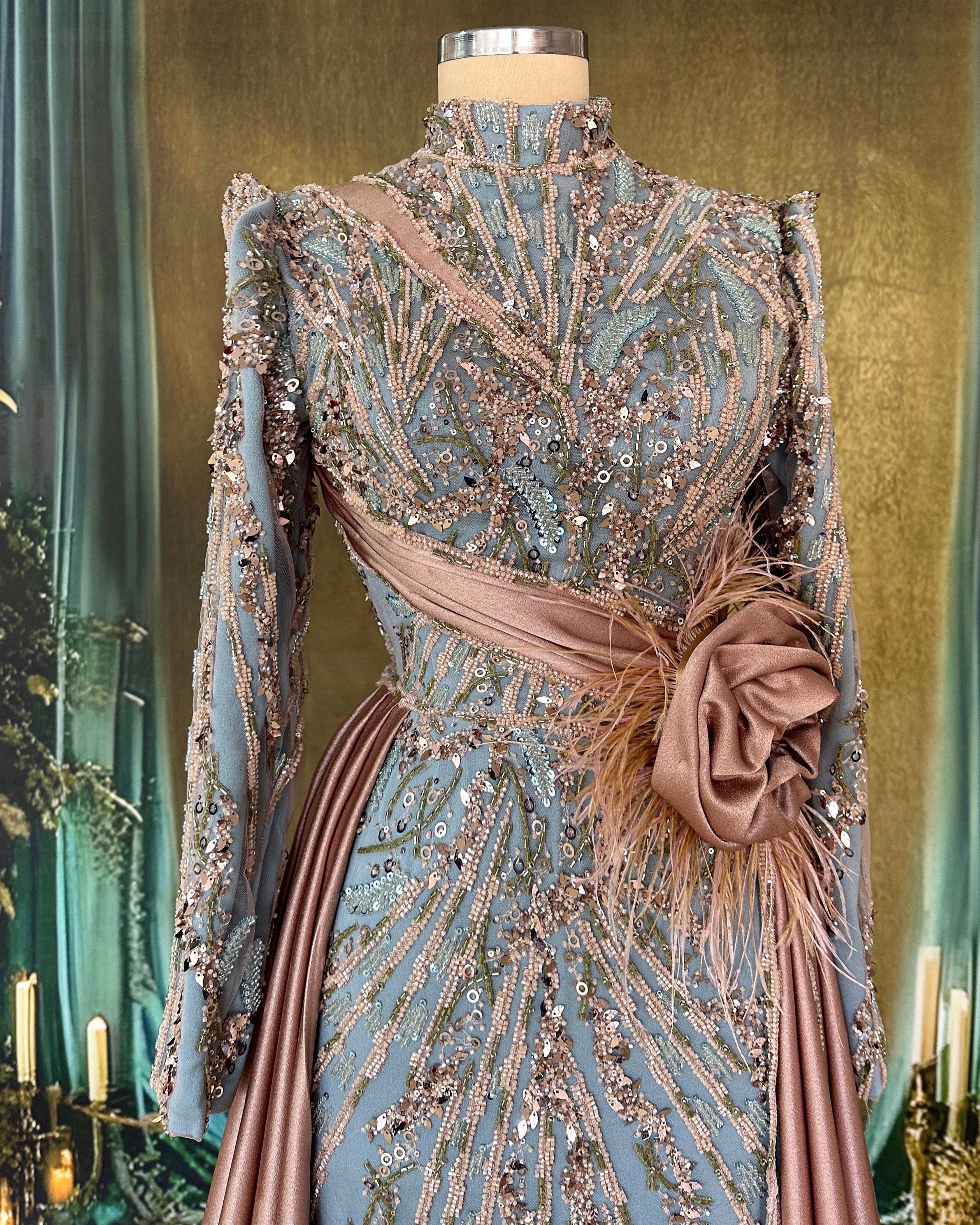 Sparkling Blue Evening Dress Models Blue Color Evening Dress Evening Dresses Engagement, Wedding Dress Islamic Dress