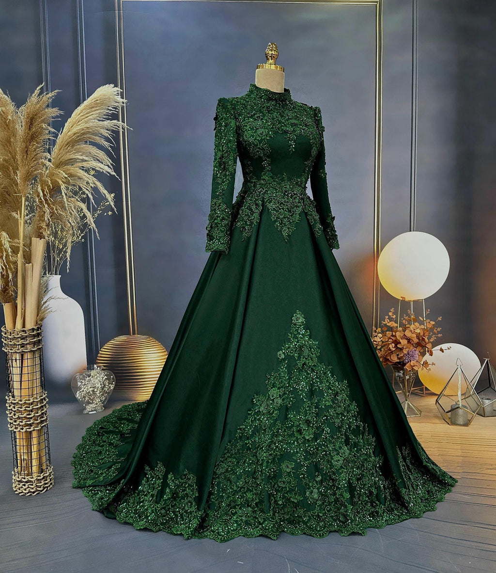 Sparkling Green / Evening Dress Models Green Color Evening Dress Evening Dresses Engagement, Wedding Dress